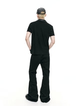 Biker Vintage Embroidered Leather Polo Shirts