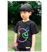 Black Graffiti Devil Wings Cotton Tees