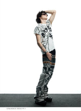 3D Tiger Print Flare Jeans