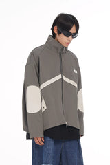 Back Zip Cropped Turtleneck Leather Coat