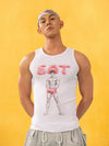 White EatMe Comic Print Tank Top
