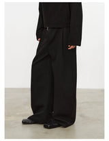 Curved Knife Pleated Wrinkle-resistant Pants