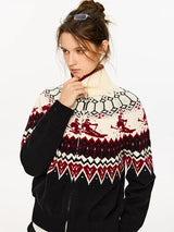 Fair Isle Color Block Cardigan