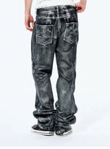 Men's Heavy Silver Straight Leg Jeans