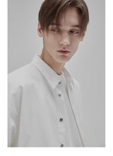 Basic Satin Slub Curved Hem Shirt