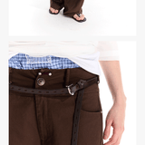 Men's Rivet Washed Distressed Straight Pants