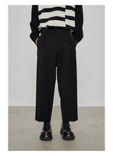 Casual Cropped Elastic Waist Pants