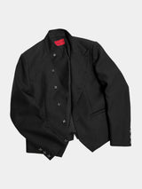Structured Shoulder Wrinkle-Resistant Linen Slim Blazer