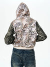 Leopard Patchwork Hooded Rivet Jacket