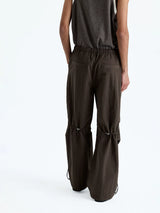 Drawstring Waist Nylon Cotton Parachute Pants
