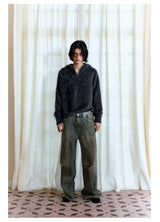 Distressed Cut Splatter Jeans