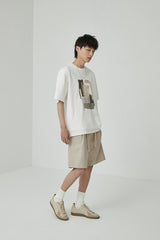 Draped Drawstring Elastic Waist Pleated Shorts