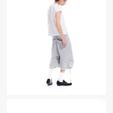 Cropped Pocketed Sashed Curved Hem Shorts