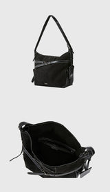 Large Matte Suede Crossbody Tote Bag