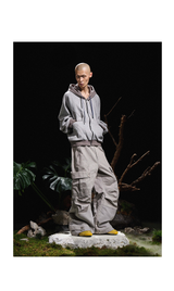 Three-Color Ring-Cut Cargo Pants