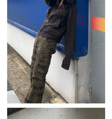 Washed Detachable Fur Zip Hoodie