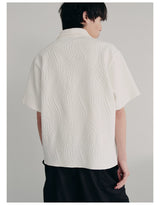 Seagull Collar Leaf Jacquard Shirt