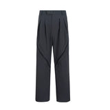 Double Zippers Tailored Loose Straight Pants