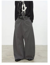 Reversible Pleated Brushed Low Rise Pants