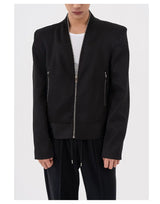 Men's Two-Tone Zip Shoulder Pad Jacket