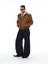 Unisex Vintage Suede Lapel Jacket