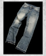 Heavy Washed Loose Flared Stacked Jeans