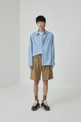 Draped Drawstring Elastic Waist Pleated Shorts