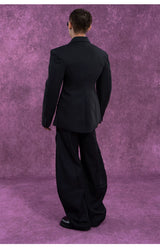 Vintage Casual Dark Grey Structured Blazer