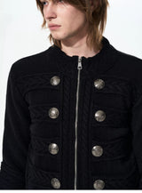 Men's Black Knit Sweater Coat