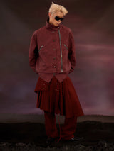 Unisex Double Layer Drawstring Pleated Skort