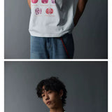 Vintage Loose White Pink Diamond Tee