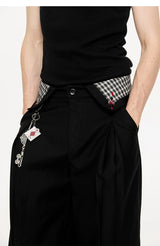 Pleated Houndstooth Dress Pants