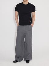 Black Gray Lightweight Washed Parachute Pants