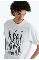 230g Cotton Distressed Letter Print Tee