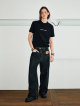 Men's Color-block Loose Raw Denim Jeans