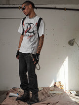 Vintage Parody Print Cropped Crew Tee