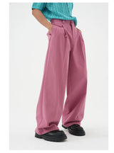 Multicolor Men's Loose Straight Cotton Pants