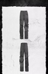 Distressed Patched Strapped Cargo Pants