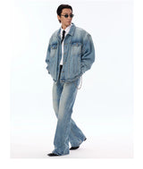 Structured Heavy Wash Denim Jacket