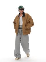 Men's Washed Patchwork Sheepskin Jacket
