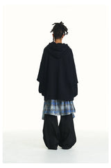 Washed Distressed Detachable Plaid Jeans