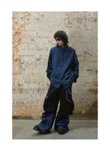 Detachable Suede Denim Patchwork Cargo Pants