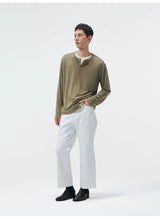 Long Sleeve Linen Tencel Blend Tees