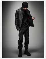Asymmetric Wild Cowhide Leather Jacket