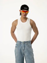 Men's Slim Ribbed Knit Workout Tank