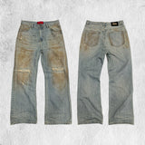 Tawny Distressed Loose Straight Jeans