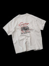 Vintage Washed Cream Printed Loose Tee