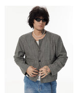 Men's Houndstooth Wool Blend Jacket
