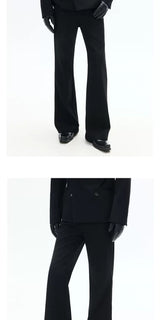 Black Straight Leg Casual Pants