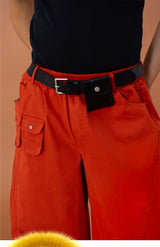 Men's Y2K Green Orange Cargo Pants